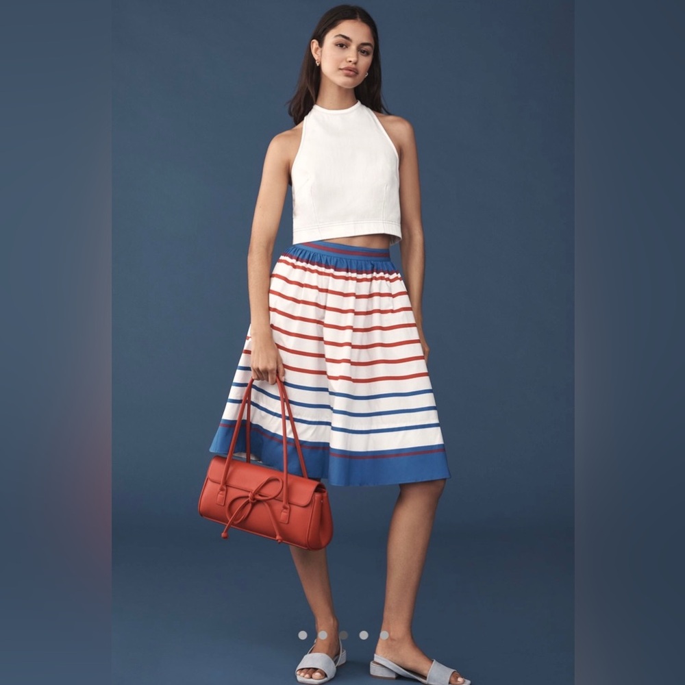 The Jacie Poplin Printed Knee-Length Skirt by Maeve - Picture 5 of 11